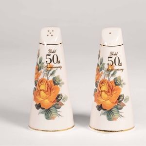 50 th Anniversary salt n pepper shakers set